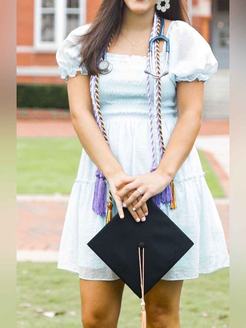 She + Sky Light Blue Puff Sleeve Mini Dress